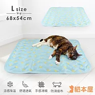 貓本屋 涼感降溫 冰絲寵物涼墊 L號藍色香蕉