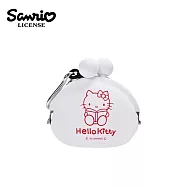 【日本正版授權】凱蒂貓 矽膠 口金零錢包 迷你零錢包/珠扣包/口金包 Hello Kitty - 白色款