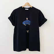 【MsMore】 純棉后包領網紅韓版原宿寬風松上衣休閒人物印花短袖T恤# 121848 2XL 黑色