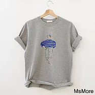【MsMore】 純棉后包領網紅韓版原宿寬風松上衣休閒人物印花短袖T恤# 121848 2XL 灰色