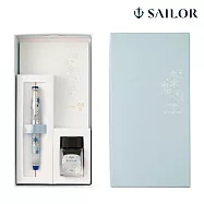 【日本寫樂SAILOR】SAILOR X PLUS Ca.Crea Premium Cross筆記本+14K鋼筆禮盒組/MF/初雪
