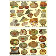 我愛台灣明信片●台灣早餐+台灣特色麵(2張組)