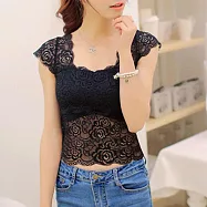 【AnZa】蕾絲胸墊美背內搭小可愛背心(2色) FREE 長款-黑色