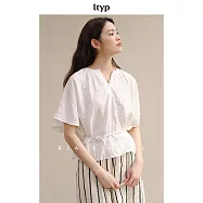 ltyp旅途原品 黑標系列 可水洗真絲綁帶小衫 優雅蝙蝠袖上衣女夏 M L M 象牙白
