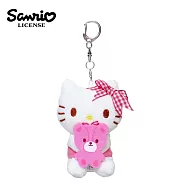 【日本正版授權】凱蒂貓 玩偶吊飾 鑰匙圈 吊飾 娃娃/絨毛玩偶 Hello Kitty - 粉色款