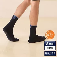 【三花】無痕肌超透氣運動襪(6雙組)襪子 男襪 藍/水