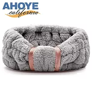 【AHOYE】玫瑰金扣束洗臉髮帶 (束髮帶 洗臉髮帶 化妝髮帶) 灰色
