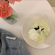 【JENG】法式時尚博主優雅網紗花朵大號抓夾 _米白