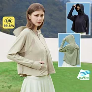 【BODYAIR嚴選】冰絲涼感防曬透氣連帽罩衫外套(瑜珈.運動.慢跑.透氣.舞蹈.運動外套) F 白