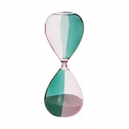 【日本HIGHTIDE】撞色玻璃砂時計沙漏30min ‧ 粉x湖水綠