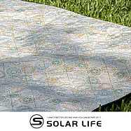 CEC風麋露 防潑水露營美學地墊 300x300cm.帳篷地墊 防水地布 露營防潮墊 可機洗海灘墊 圖騰野餐墊 六角花磚粉黃