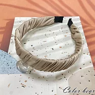 【卡樂熊】韓版緞面微寬造型髮箍(三色)- 香檳色