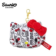 【日本正版授權】凱蒂貓 50周年 彈力 票夾零錢包 票夾包/零錢包 Hello Kitty - B款