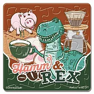 Disney Pixar Fluffy【甜食系列】咖啡麵包拼圖磁鐵16片-透明(方)