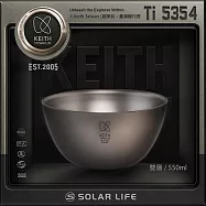 Keith 鎧斯鈦雙層鈦碗 550ml / Ti5354.雙層隔熱鈦碗 鈦金屬餐碗 飯菜湯麵碗 防燙防摔兒童碗 戶外露營登山野炊