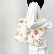 【素包包】單肩包 學生百搭夏日檸檬蝴蝶雙面印大容量側背袋(24050) _檸檬