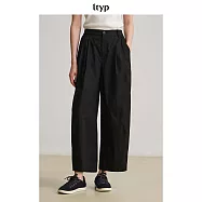 ltyp旅途原品 100%進口匹馬棉大廓型蘿蔔褲 夏季薄款休閒九分褲女 M L M 經典黑