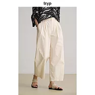 ltyp旅途原品 100%進口匹馬棉大廓型蘿蔔褲 夏季薄款休閒九分褲女 M L M 雲米色