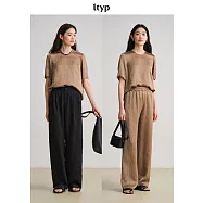 ltyp旅途原品 100%醋酸缎面優雅短袖T恤 夏季百搭休閒上衣女薄款 M L M 琥珀咖