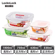 【樂扣樂扣】耐熱玻璃保鮮盒常備4件組