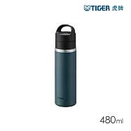 TIGER虎牌 雙層不鏽鋼保溫杯480ml (MKB-T048旋蓋手提真空保溫瓶) 碧湖藍