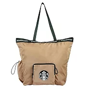 [星巴克]休閒摺疊收納袋 卡其色