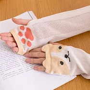 【AnZa】日系Q版透氣防曬遮陽長款露指袖套(7款) FREE 小柯基