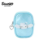 【日本正版授權】三麗鷗 菱格縫線 迷你收納包 化妝包/隨身包 小物收納 - 凱蒂貓