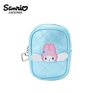 【日本正版授權】三麗鷗 菱格縫線 迷你收納包 化妝包/隨身包 小物收納 - 美樂蒂