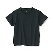 【MUJI 無印良品】幼兒容易穿脫圓領短袖T恤 100 黑色