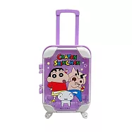 【日本正版授權】蠟筆小新 行李箱造型 收納盒 置物盒/小物收納 肥嘟嘟左衛門/小白/春日部防衛隊 - 紫色款