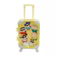 【日本正版授權】蠟筆小新 行李箱造型 收納盒 置物盒/小物收納 肥嘟嘟左衛門/小白/春日部防衛隊 - 黃色款