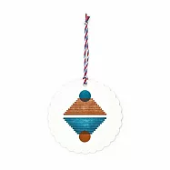 日本HIGHTIDE 文林堂 活版印刷裝飾卡片 ‧ 逆富士/棕色x湖水綠