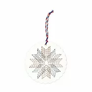 日本HIGHTIDE 文林堂 活版印刷裝飾卡片 ‧ 雪花/棕色x海軍藍