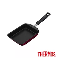 【THERMOS膳魔師】厚鑄耐摩不沾鍋單柄玉子燒鍋13&times;18.5cm(KFM-013E-R) 質感紅