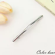 【卡樂熊】簡約金屬波浪一字造型彈簧夾/髮夾(兩色)- 銀色