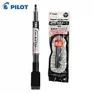 (限量買2送1卡水)PILOT 附板擦白板筆 細字-黑