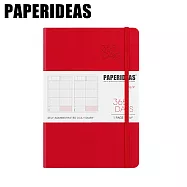 PAPERIDEAS A5子彈筆記本 365DAY自填日計劃 綁帶基礎款 與成功有約的子彈筆記術 紅