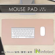 infotec 可擦洗皮革滑鼠墊(60x30cm) 藕粉