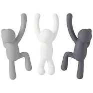 《Umbra》加拿大 Buddy小人壁掛式掛勾3件(灰色系) | 掛勾 牆壁掛勾 吊鉤 掛鉤