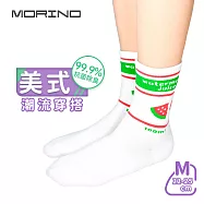【MORINO 摩力諾】抗菌防臭美式潮流水果造型女襪 西瓜