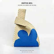 【JP生活館】韓國小眾設計針織編織個性百搭手提包* 棋盤格四葉草黃色