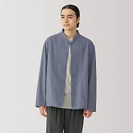 【MUJI 無印良品】男雙面起毛法蘭絨襯衫式外套 L 煙燻藍