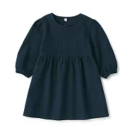 【MUJI 無印良品】幼兒雙面起毛法蘭絨洋裝 90 暗藍