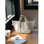 O-ni O-ni新款精選優質自然柔軟輕盈皮革大包包百搭翅膀包細膩質感托特包(bag-6063) 白色