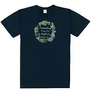 【MsMore】 新娘花圈立體印花圓領精梳棉短袖短版T恤上衣台灣現貨# 121672 4XL 藏青色