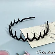 【卡樂熊】基本磨砂純色齒梳造型髮箍(五色)- 黑色