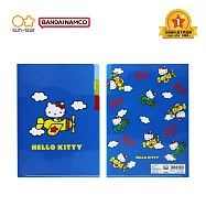 sun-star Hello Kitty 50週年系列 L型A5三夾層資料夾 飛行機凱蒂貓