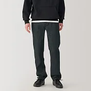 【MUJI 無印良品】男吉貝木棉混丹寧直筒褲 30 黑色