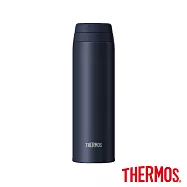 【THERMOS 膳魔師】可進洗碗機不鏽鋼90度輕鬆開蓋真空保溫杯500ml(JOR-500-DNVY) 深藍色